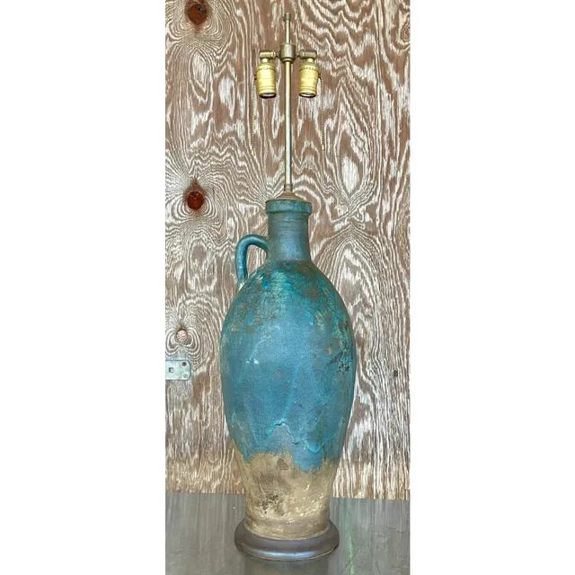 Vintage Midcentury Lava Glaze Table Lamp — additional photo 6