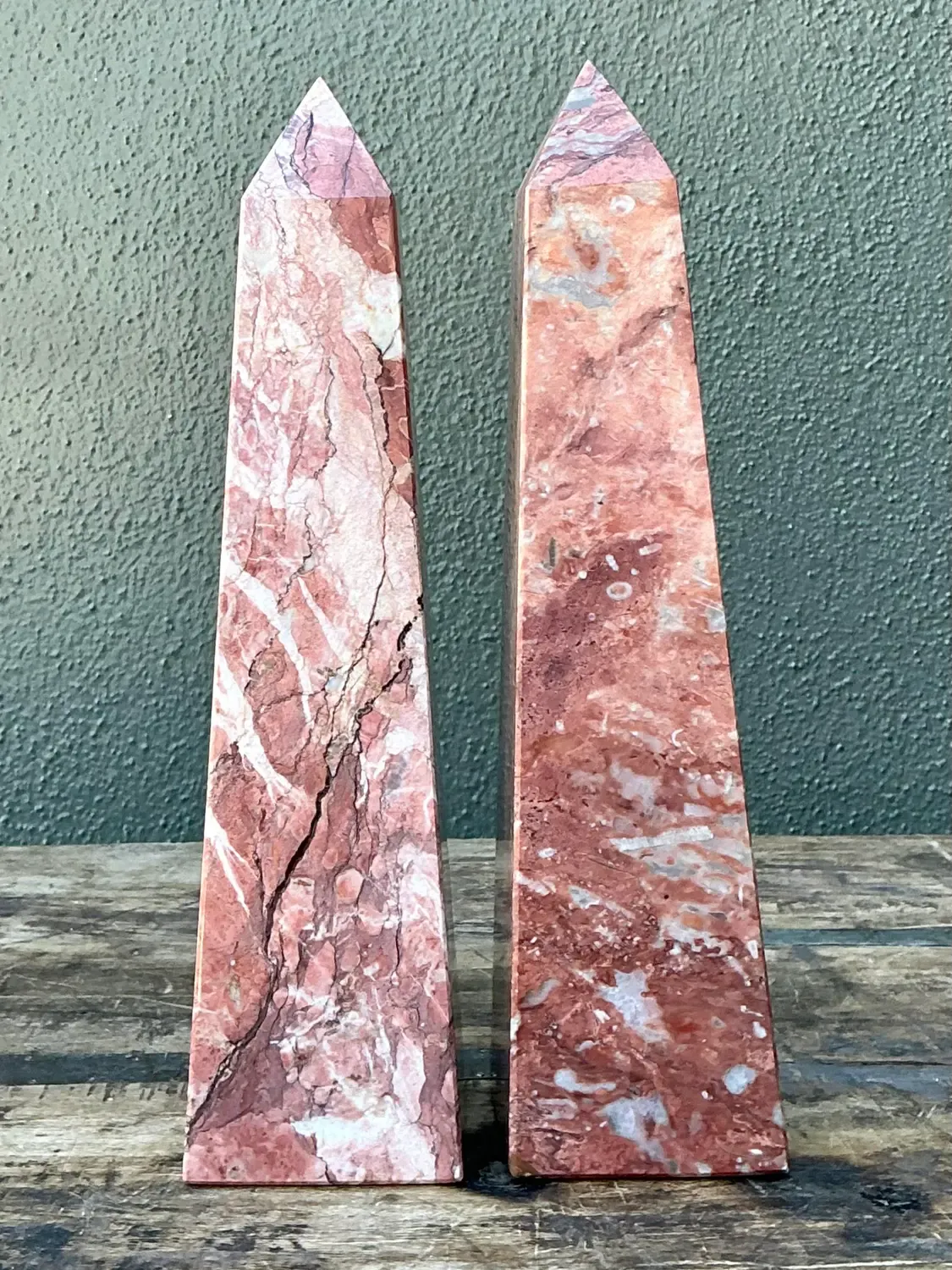 Vintage Minimalist Stone Obelisks - A Pair — additional photo 2