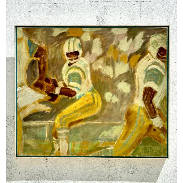 Vintage Monumental Abstract Expressionist Football Painting — additional photo 2