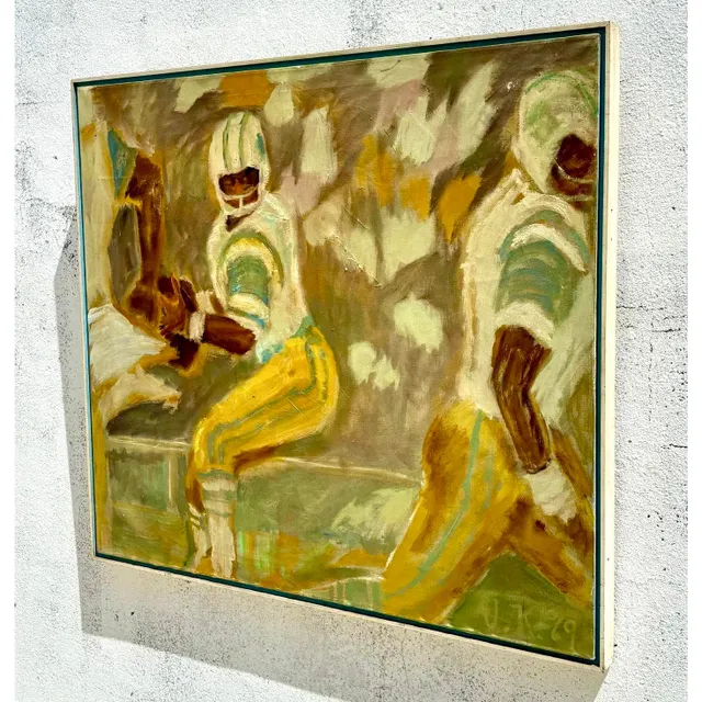 Vintage Monumental Abstract Expressionist Football Painting — additional photo 3