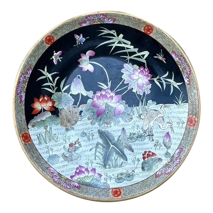Vintage Monumental Asian Floral Bowl