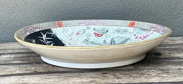 Vintage Monumental Asian Floral Bowl — additional photo 1
