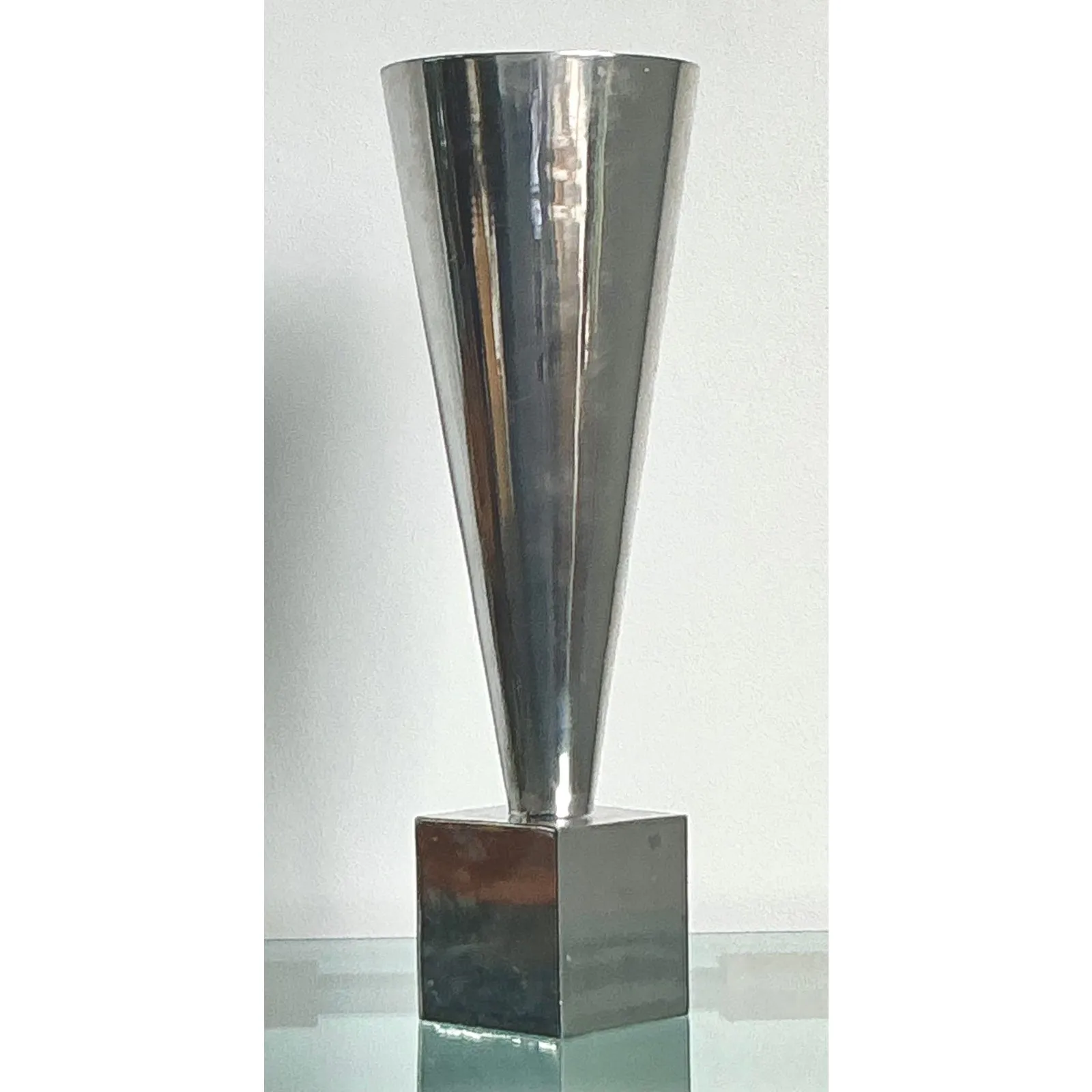 Vintage Monumental Az Cast Aluminum Cone Vase — additional photo 3