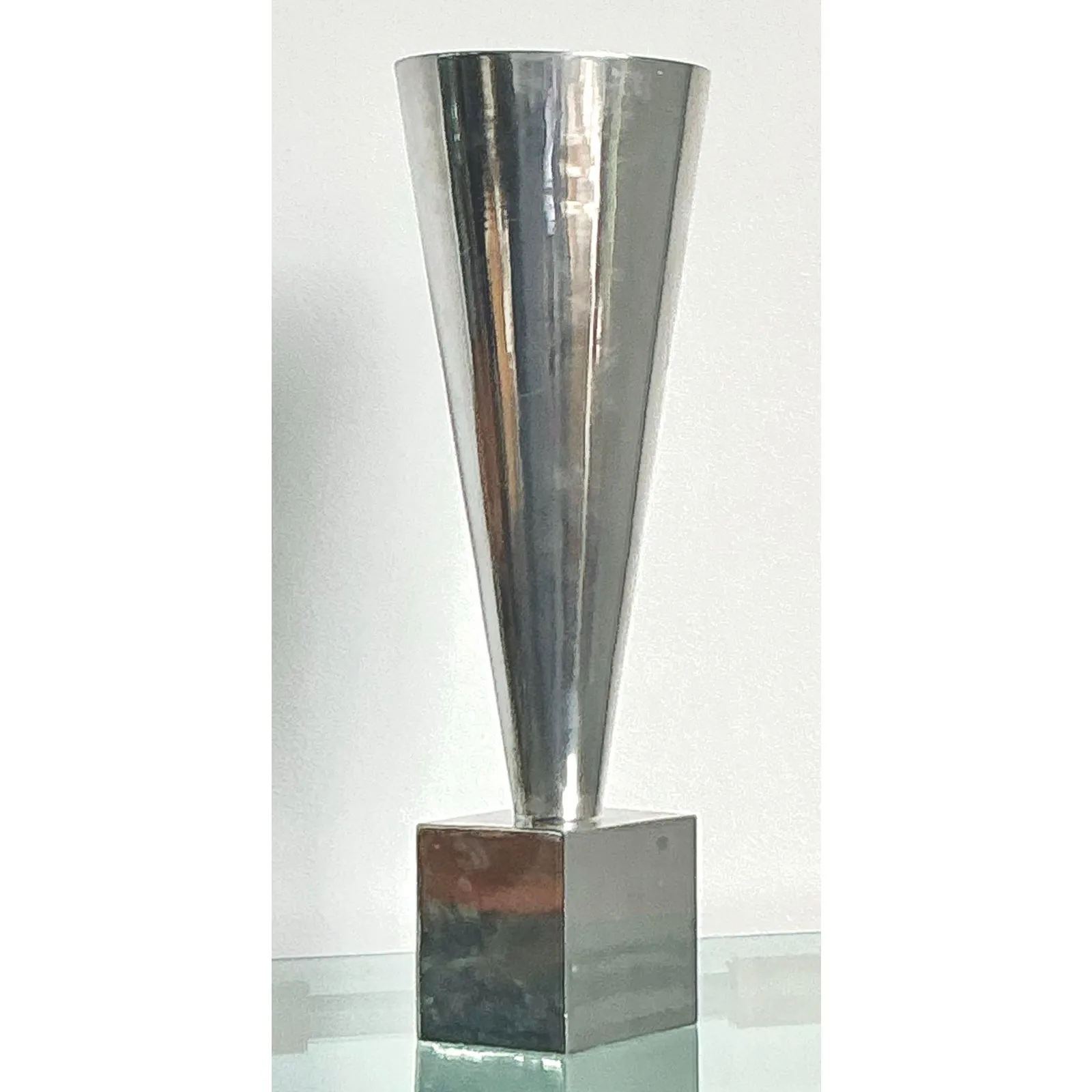 Vintage Monumental Az Cast Aluminum Cone Vase — additional photo 5