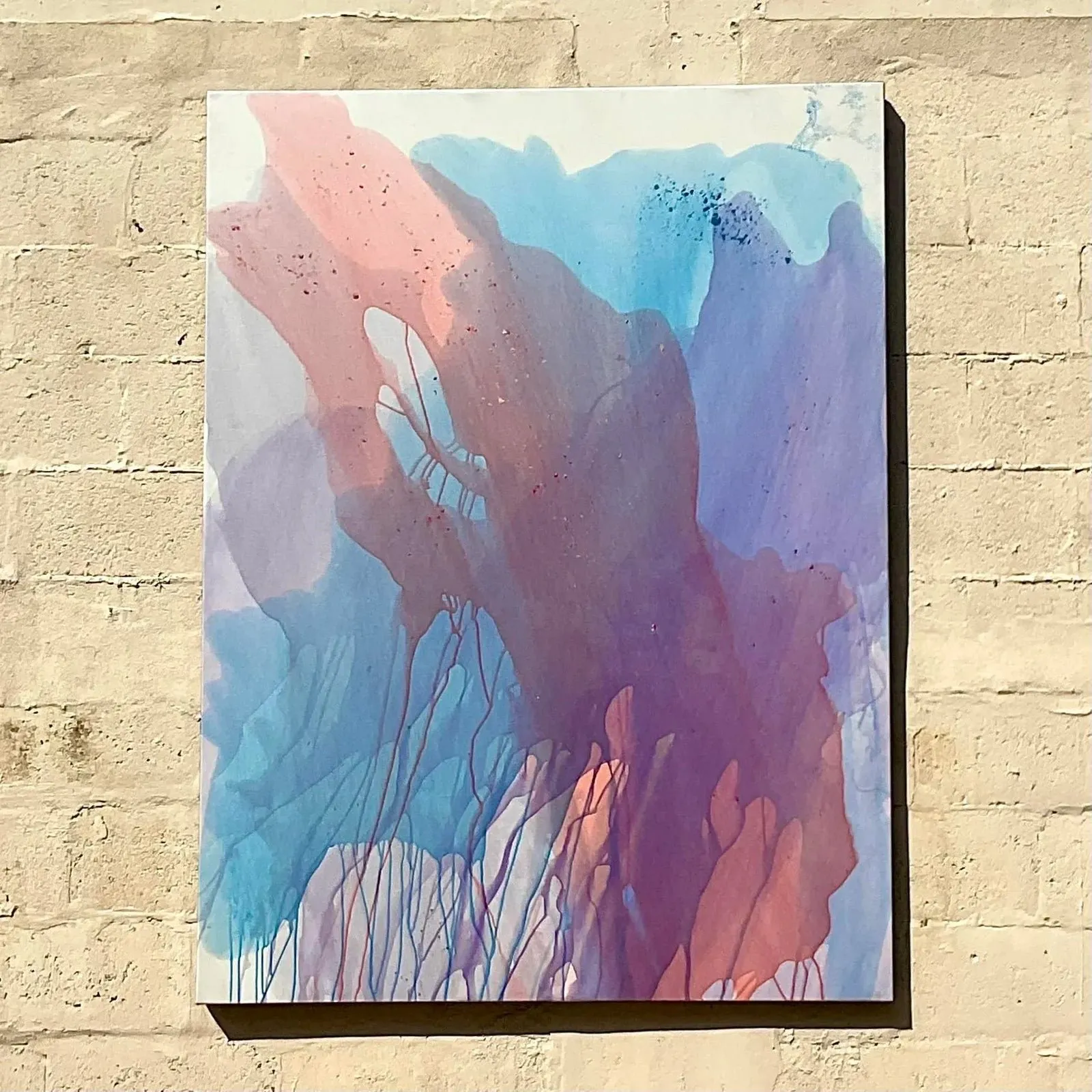 Vintage Monumental Boho Signed Original Abstract Oil Painting — additional photo 3