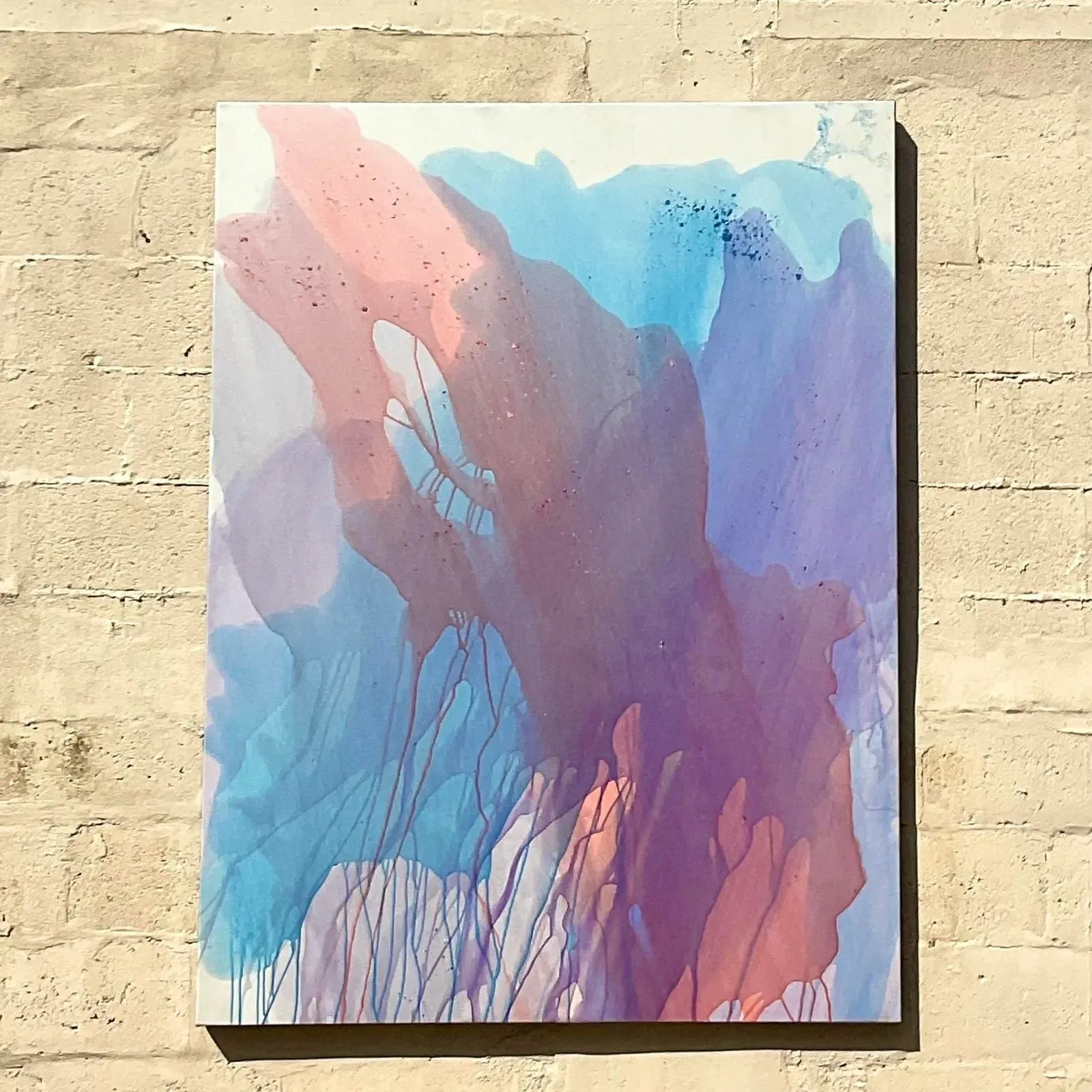 Vintage Monumental Boho Signed Original Abstract Oil Painting — additional photo 4
