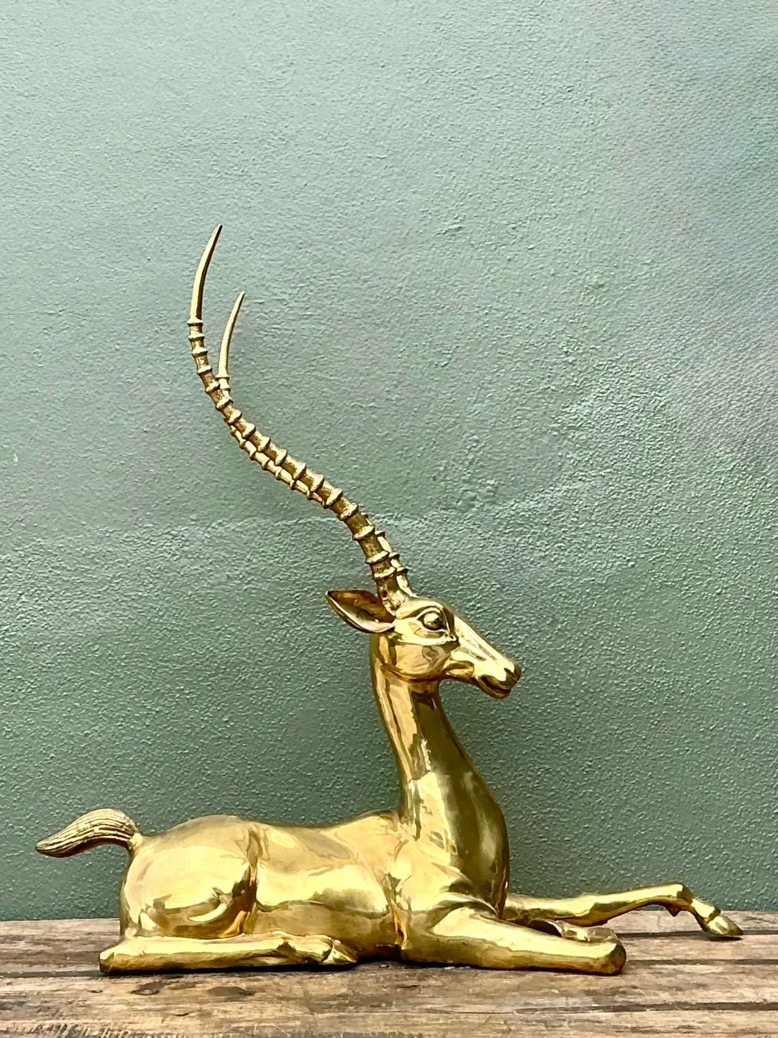 Vintage Monumental Brass Gazelle — additional photo 1