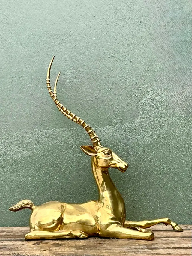 Vintage Monumental Brass Gazelle — additional photo 1