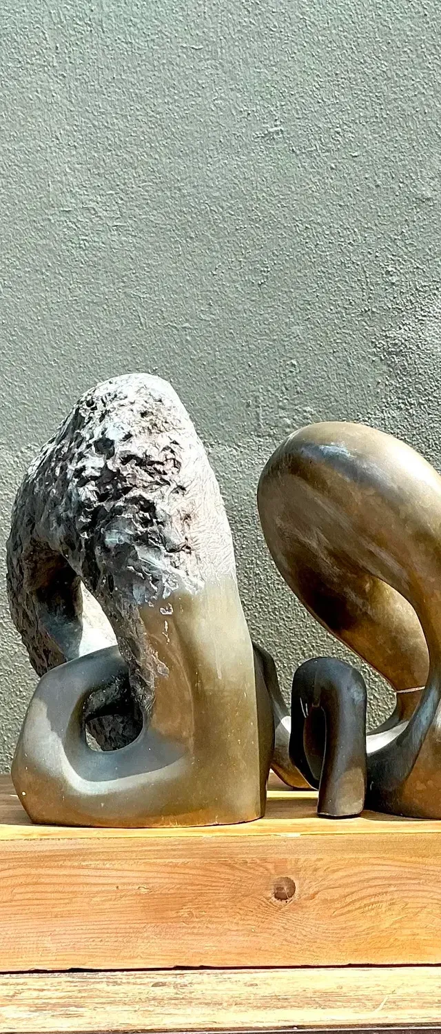 Vintage Monumental Bronze Abstract Sculpture