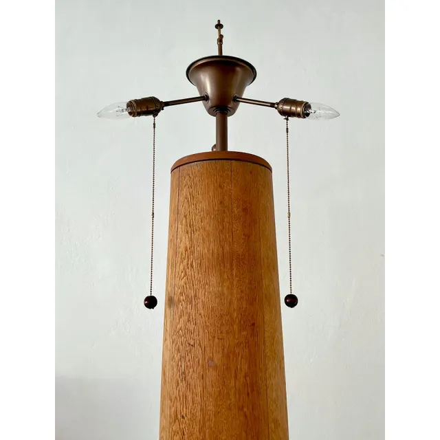 Vintage Monumental Carved Column Lamp With Dolce and Gabbana Paper Shade — additional photo 8