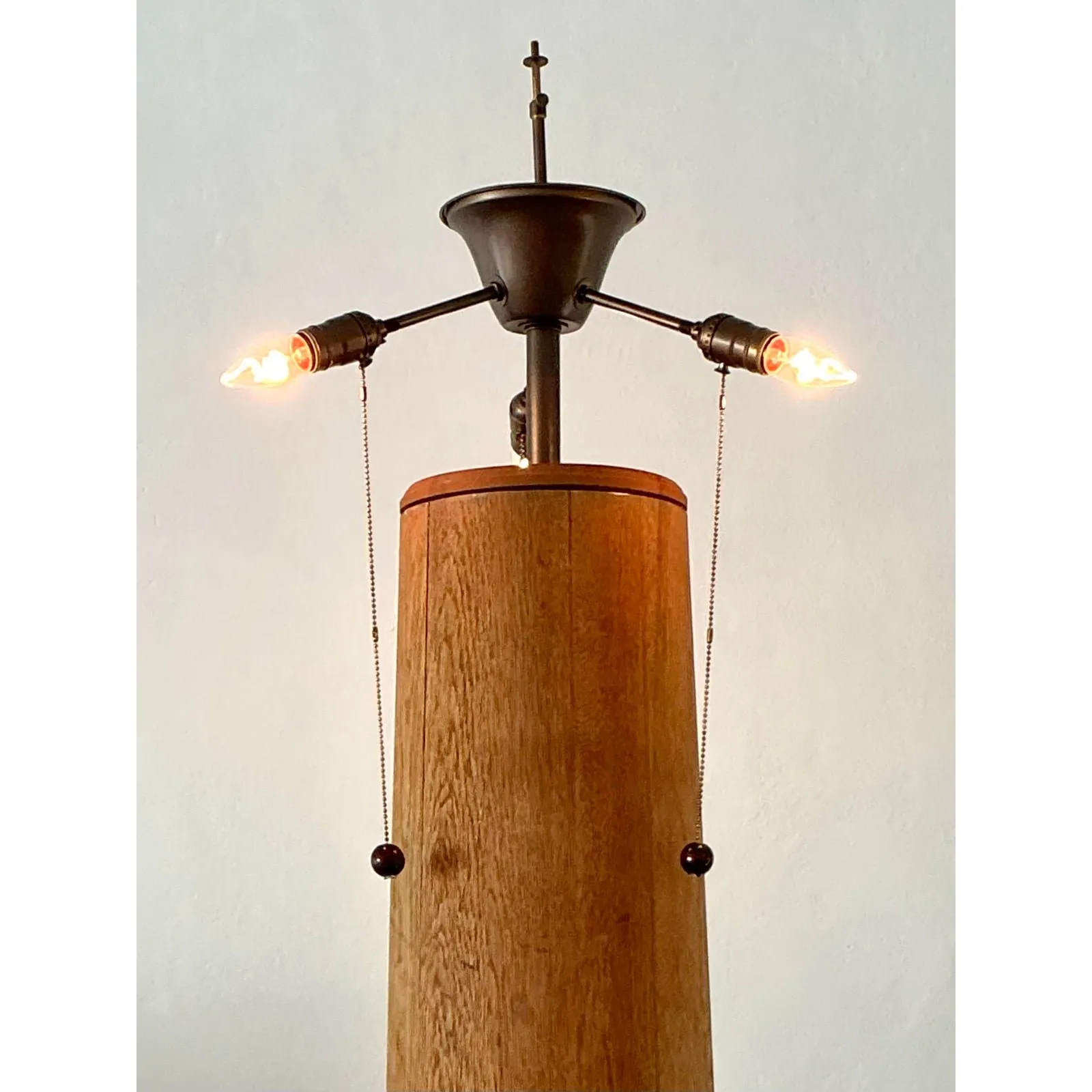 Vintage Monumental Carved Column Lamp With Dolce and Gabbana Paper Shade — additional photo 4