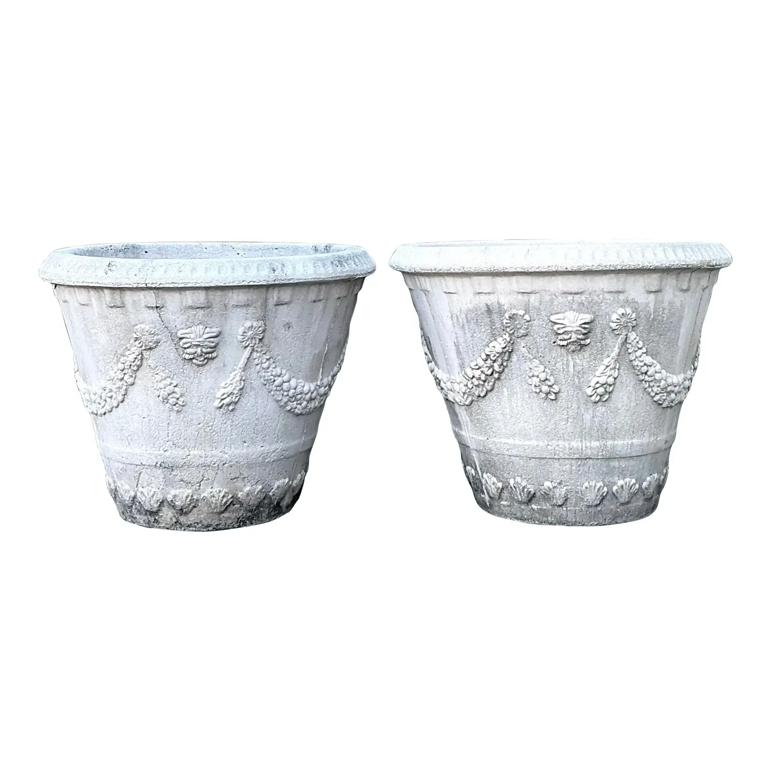 Vintage Monumental Cast Concrete Planters — additional photo 1