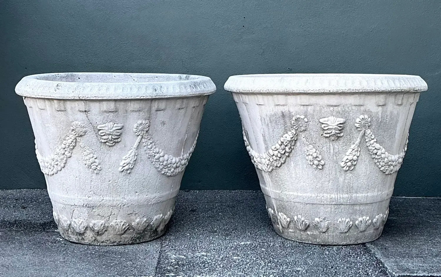 Vintage Monumental Cast Concrete Planters — additional photo 4