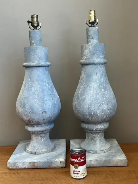 Vintage Monumental Faux Finished Balustrade Lamps - A Pair — additional photo 6