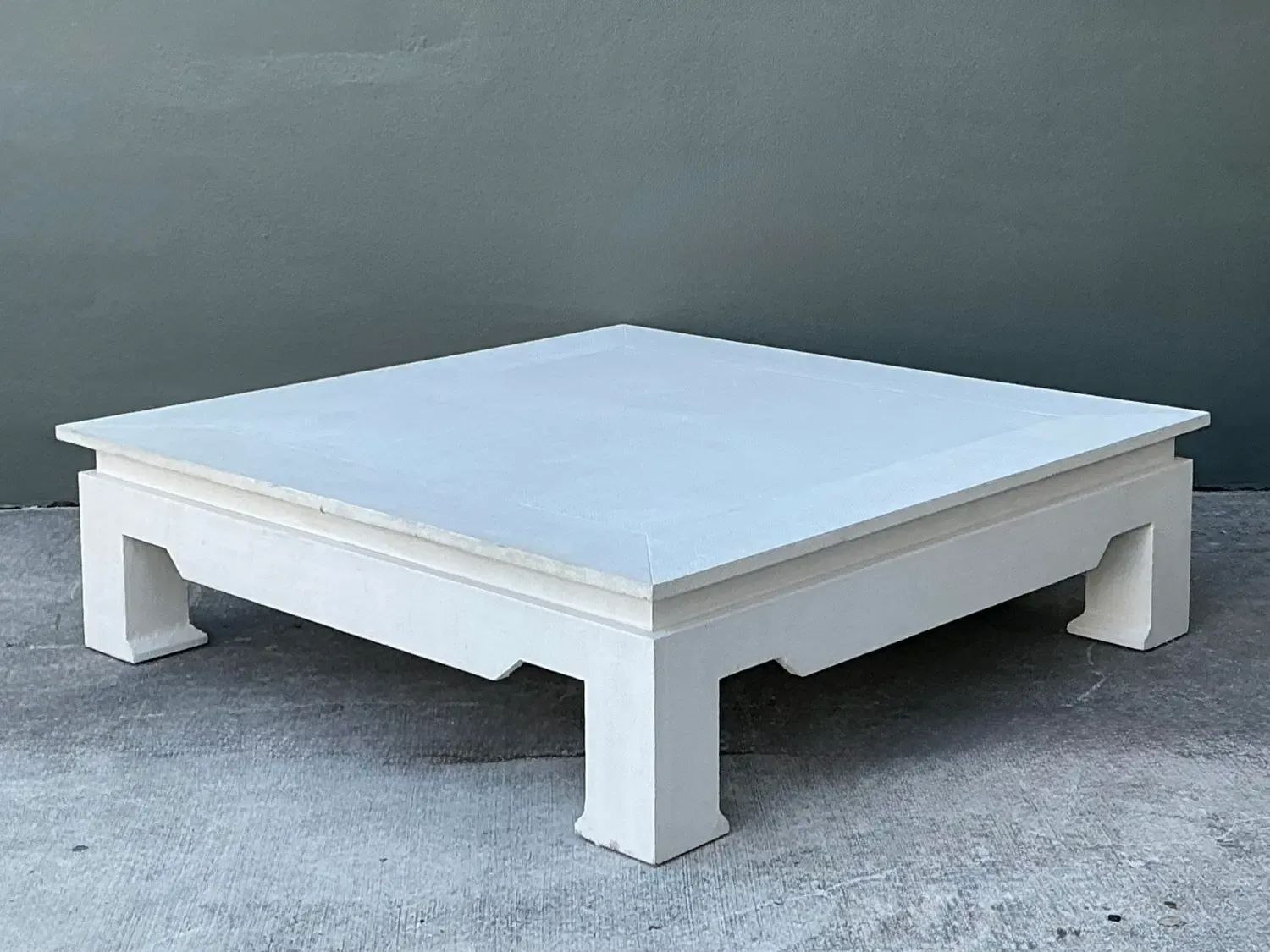 Vintage Monumental Grasscloth Coffee Table — additional photo 3