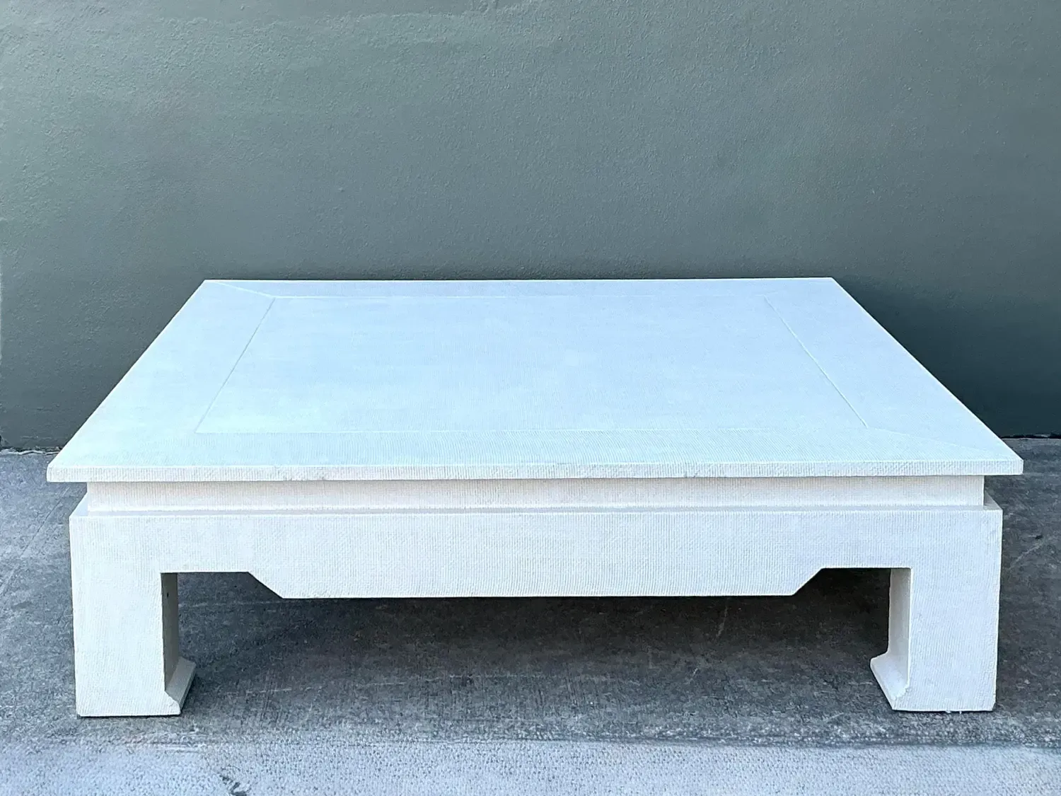 Vintage Monumental Grasscloth Coffee Table — additional photo 5