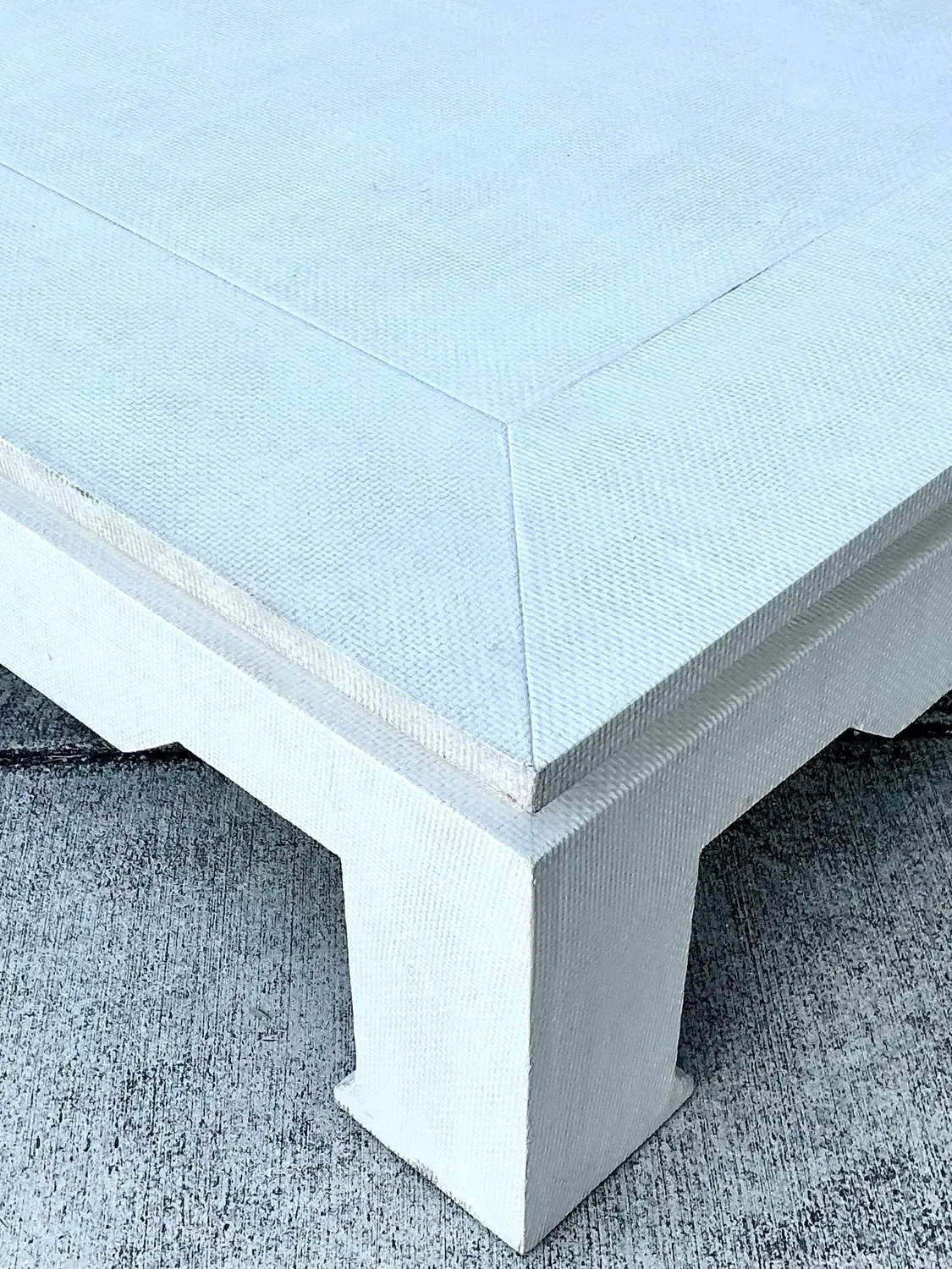 Vintage Monumental Grasscloth Coffee Table — additional photo 7