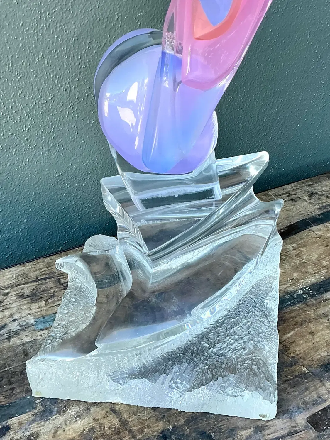 Vintage Monumental Lucite Fan Sculpture — additional photo 2