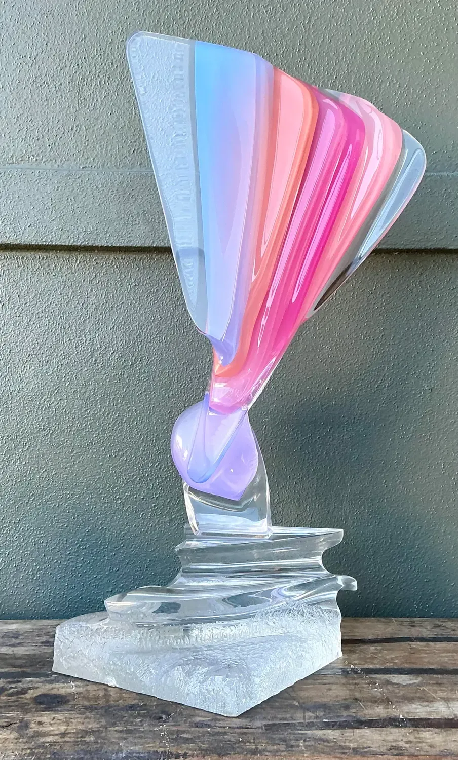 Vintage Monumental Lucite Fan Sculpture — additional photo 3