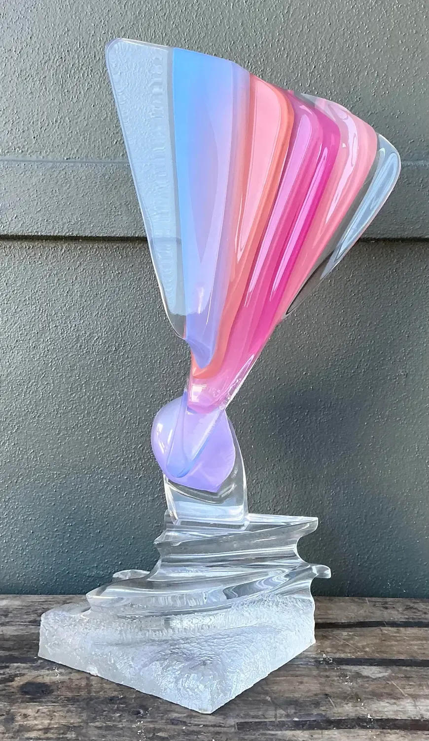 Vintage Monumental Lucite Fan Sculpture — additional photo 6