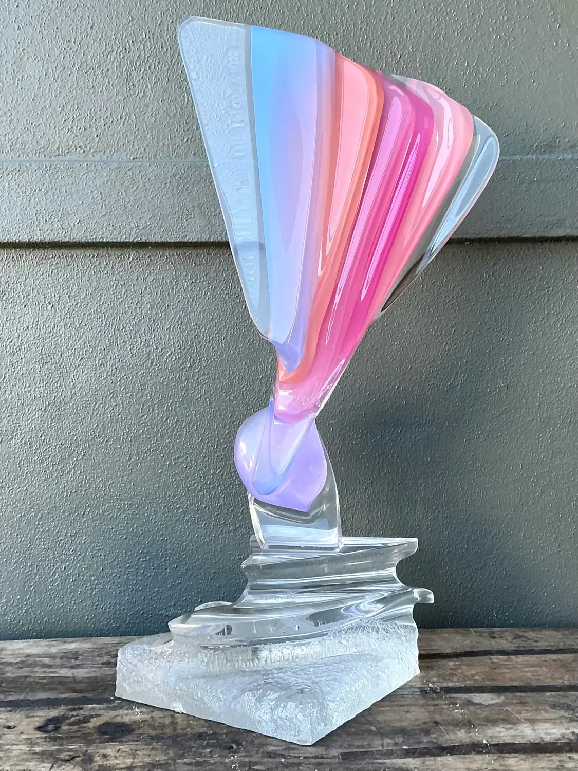 Vintage Monumental Lucite Fan Sculpture — additional photo 7
