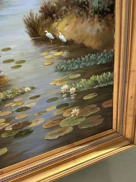 Vintage Monumental Original Everglades Oil Painting on Canvas — additional photo 2