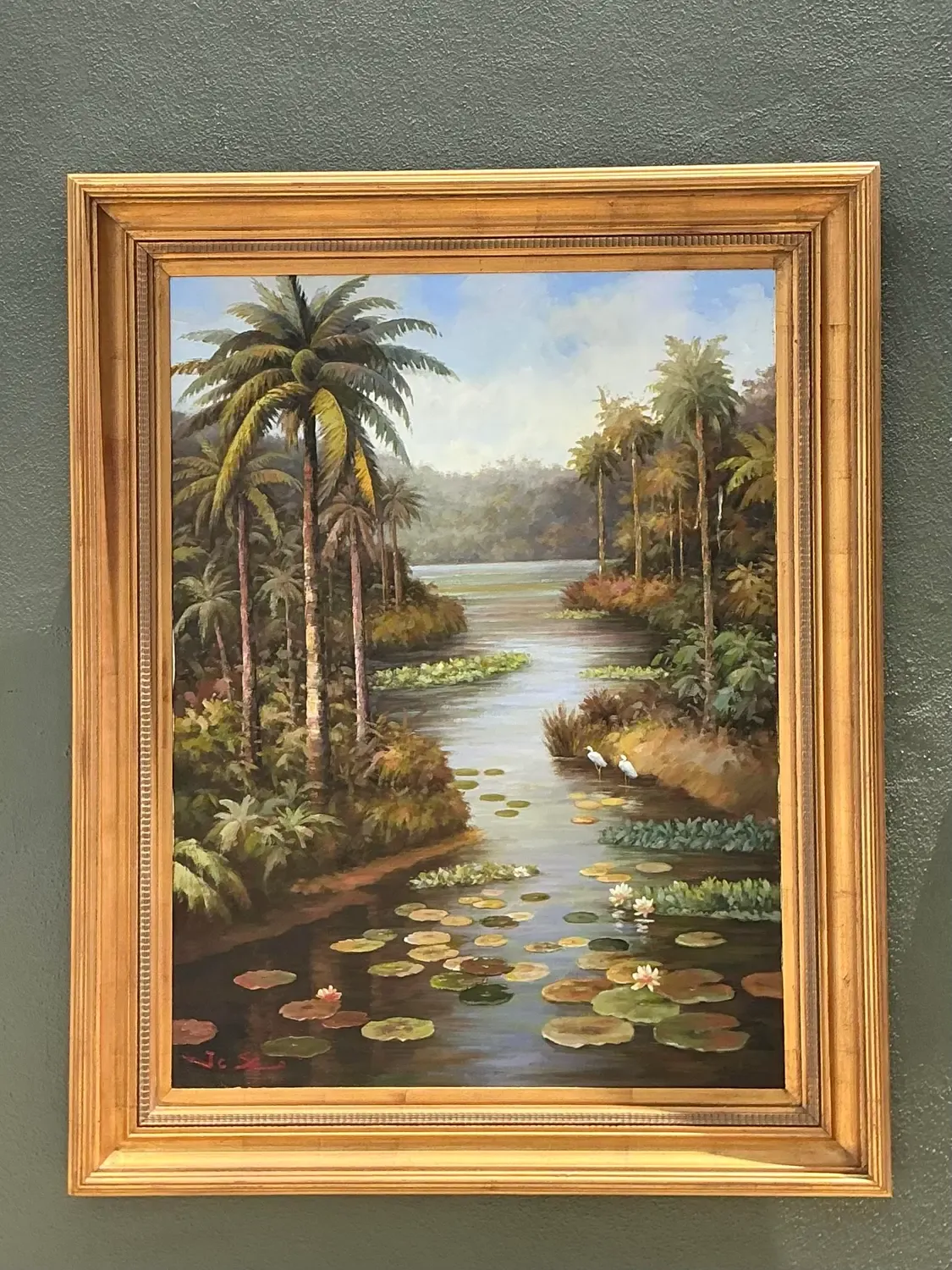 Vintage Monumental Original Everglades Oil Painting on Canvas — additional photo 5