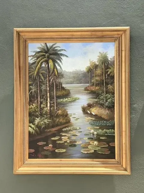 Vintage Monumental Original Everglades Oil Painting on Canvas — additional photo 6