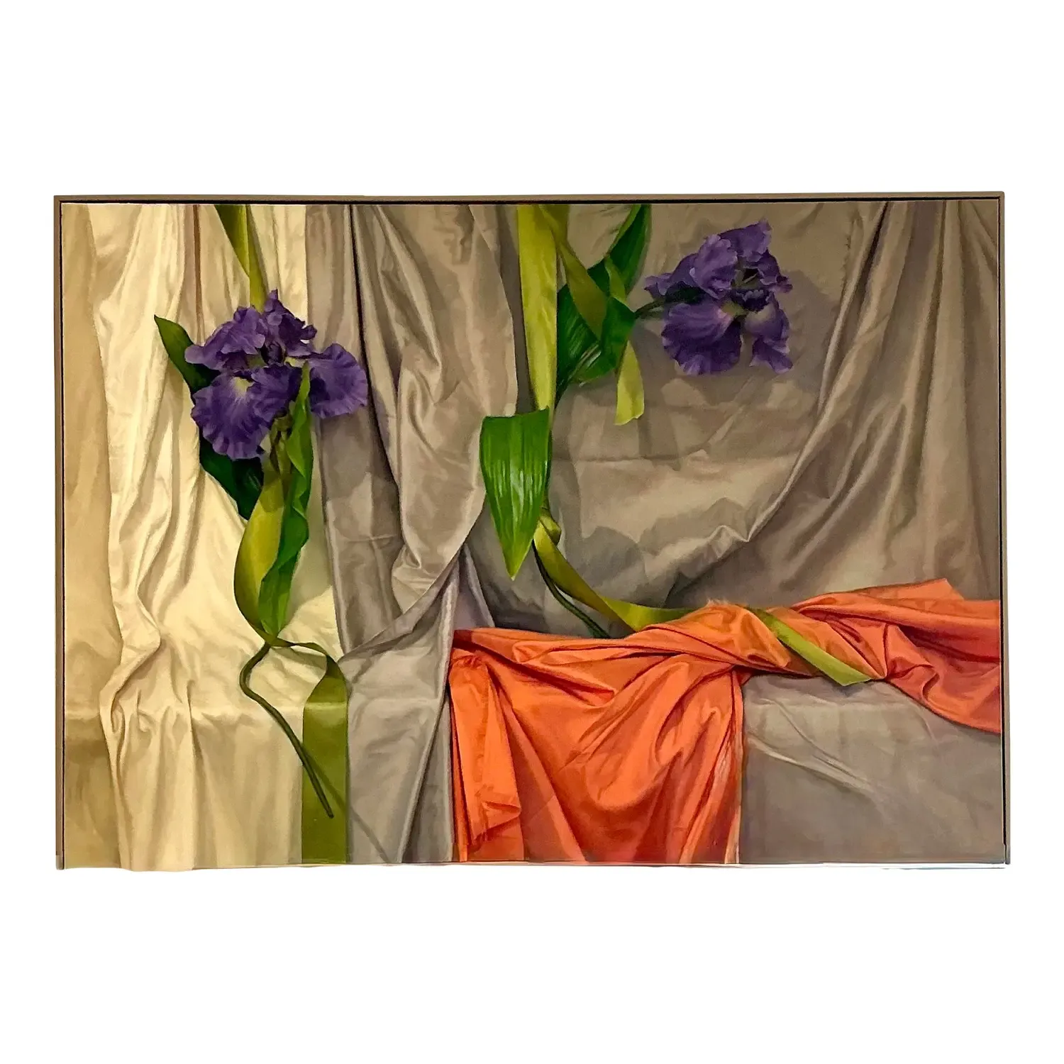 Vintage Monumental Original Oil Painting of Iris — additional photo 1