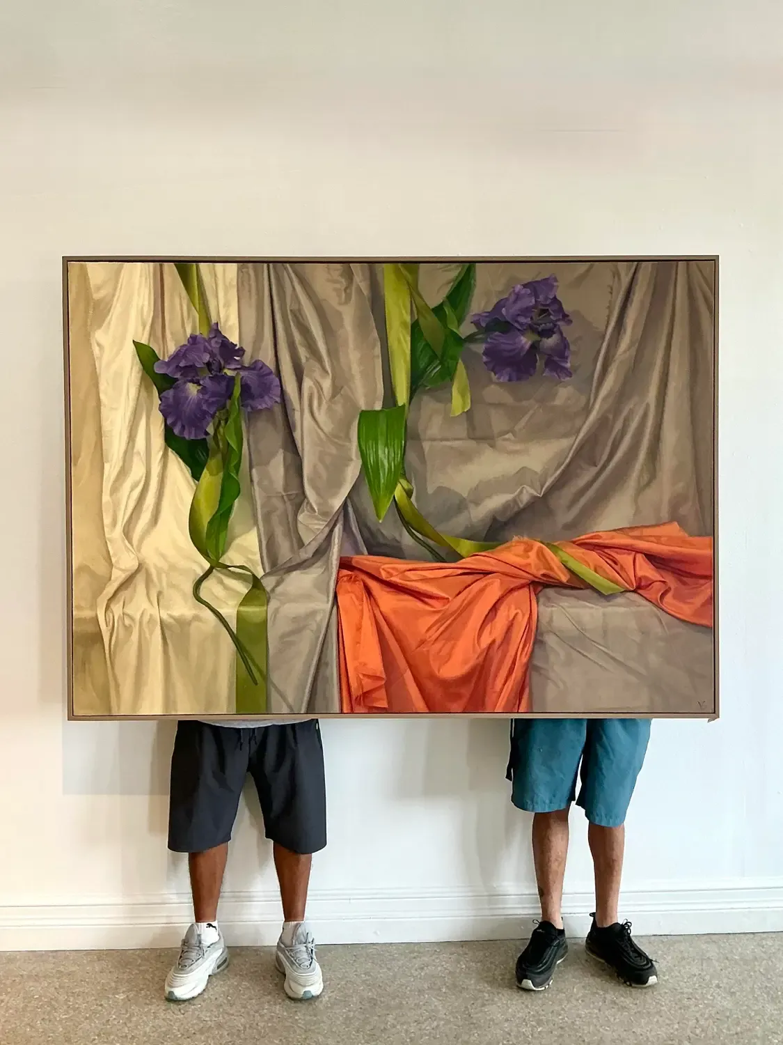 Vintage Monumental Original Oil Painting of Iris — additional photo 2