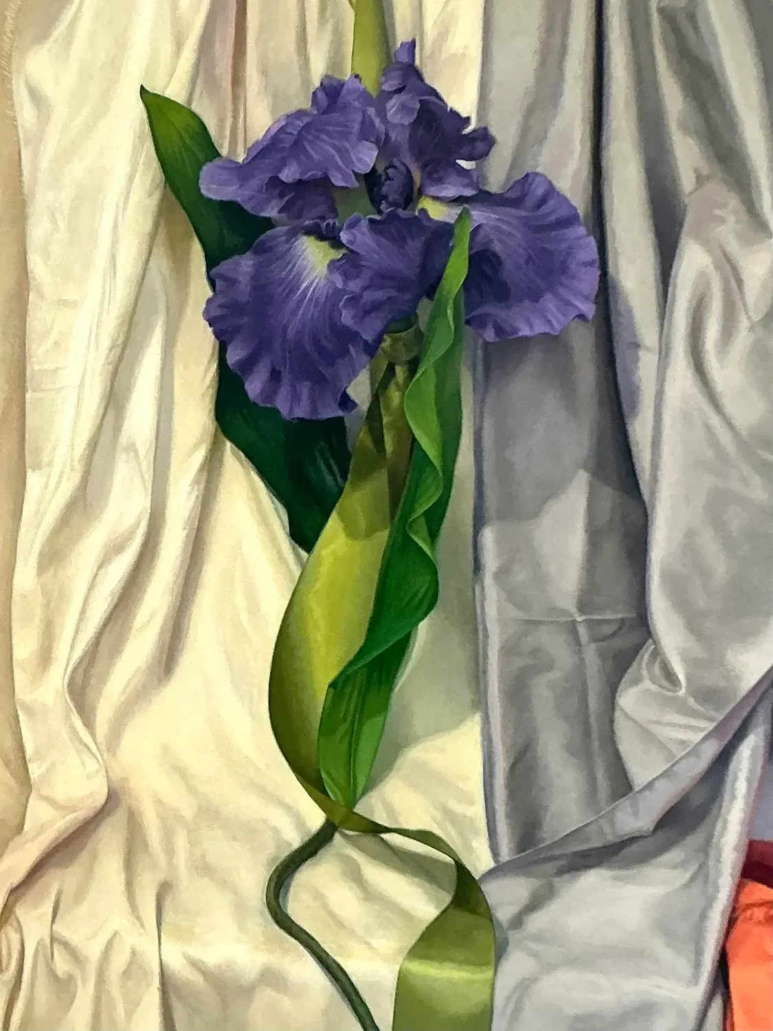 Vintage Monumental Original Oil Painting of Iris — additional photo 3