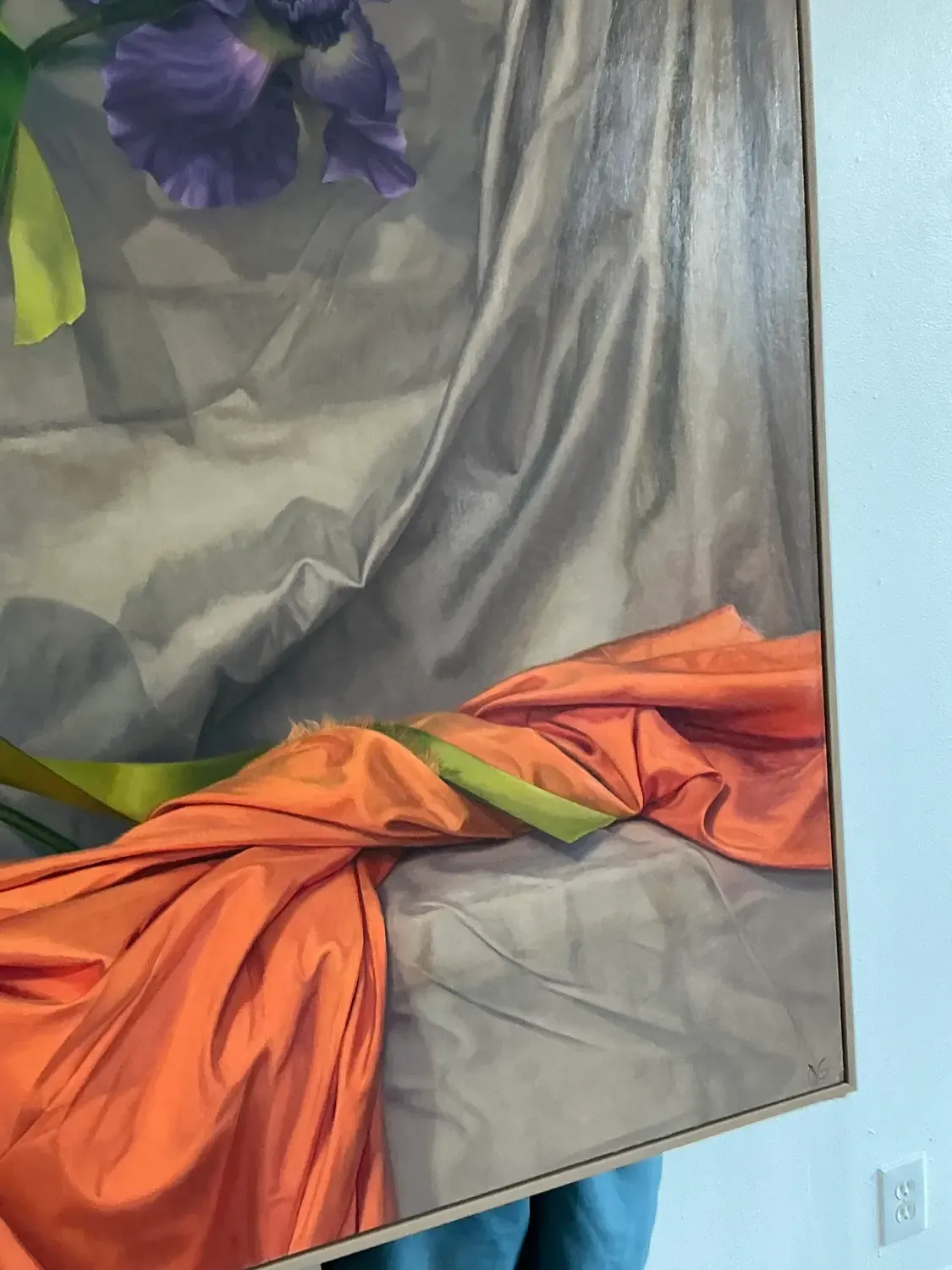 Vintage Monumental Original Oil Painting of Iris — additional photo 8