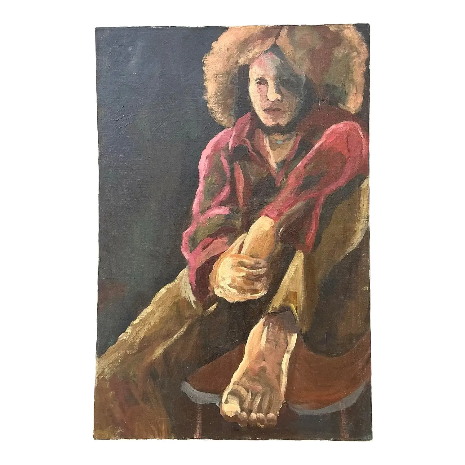 Vintage Monumental Original Portrait on Canvas — additional photo 1