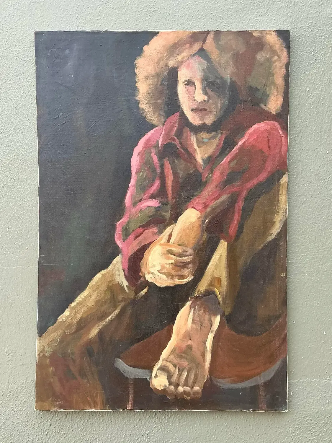 Vintage Monumental Original Portrait on Canvas — additional photo 3