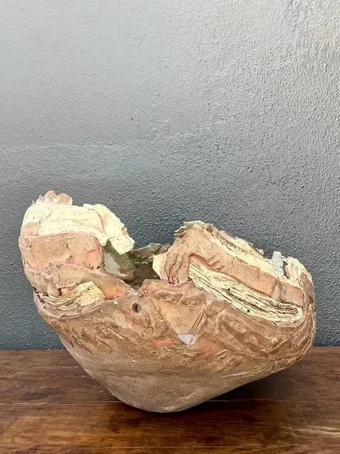 Vintage Monumental Original Slab Built Studio Pottery Bowl — additional photo 3