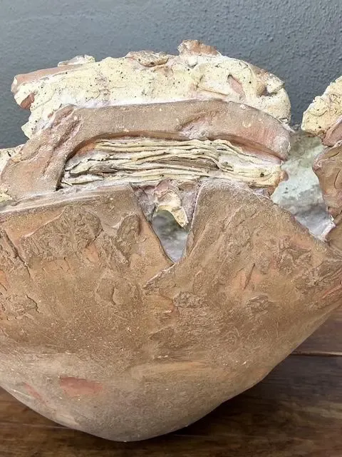 Vintage Monumental Original Slab Built Studio Pottery Bowl — additional photo 8