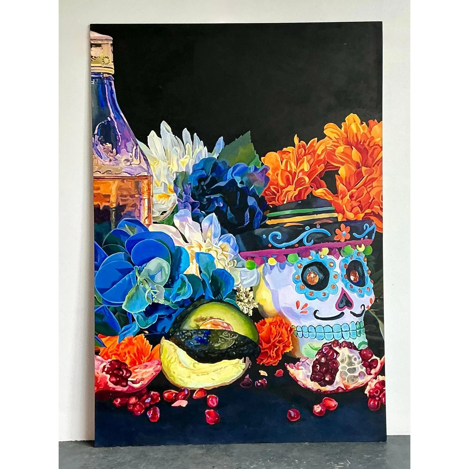 Vintage Monumental Original Still Life Oil on Canvas — additional photo 2