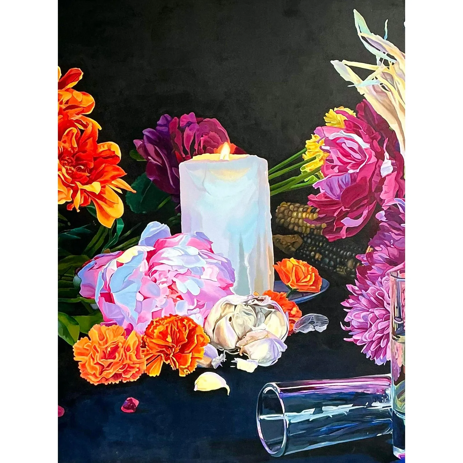 Vintage Monumental Original Still Life on Canvas Wrapped Board — additional photo 4