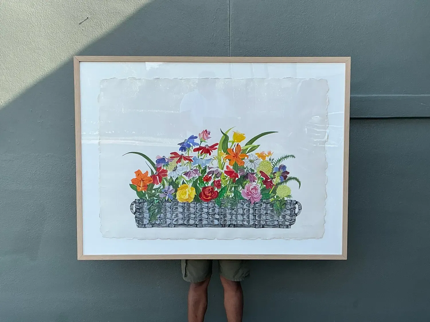 Vintage Monumental Original Watercolor Floral Bouquet on Paper