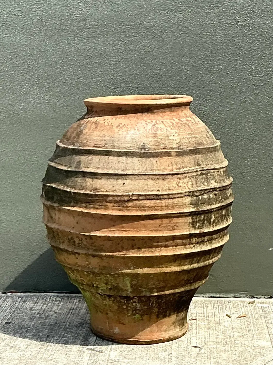 Vintage Monumental Patinated Terra Cotta Urn — additional photo 2