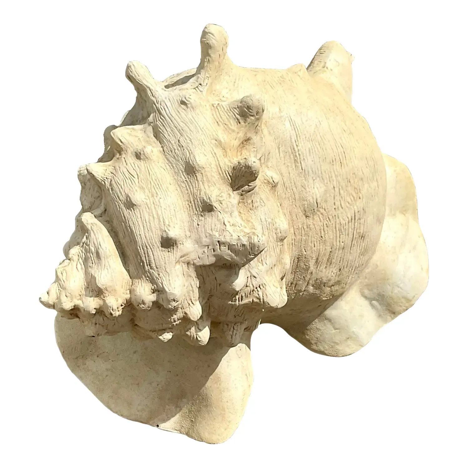 Vintage Monumental Plaster Over Resin Conch Shell