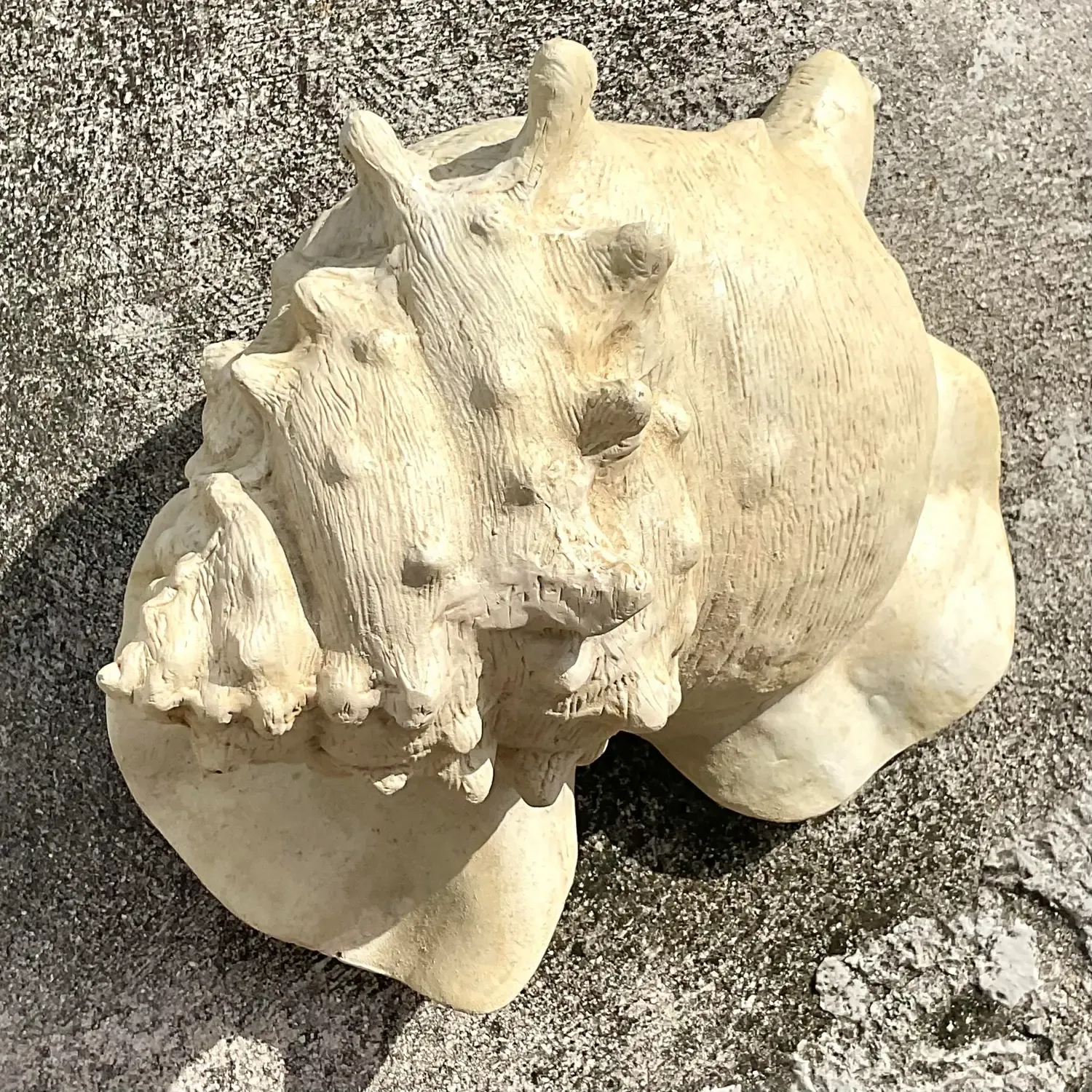 Vintage Monumental Plaster Over Resin Conch Shell — additional photo 5