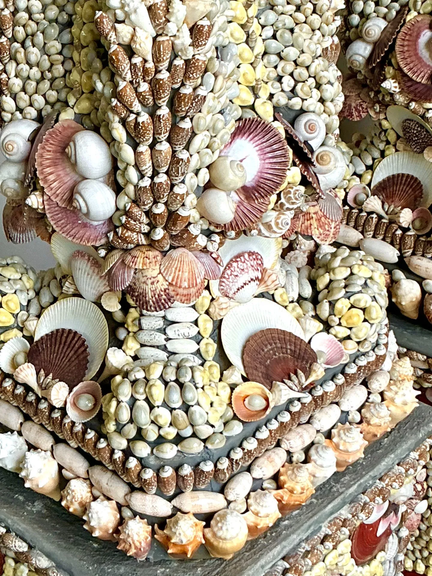 Vintage Monumental Shell Encrusted Obelisks- a Pair — additional photo 3