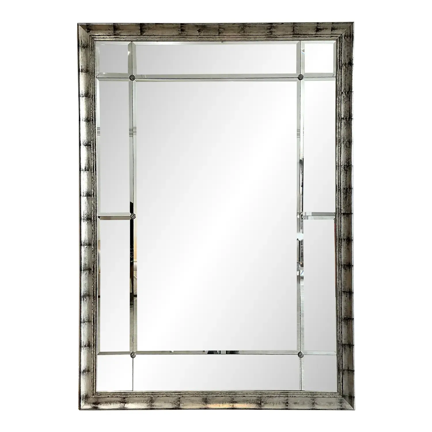 Vintage Monumental Sliver Leaf Floor Mirror