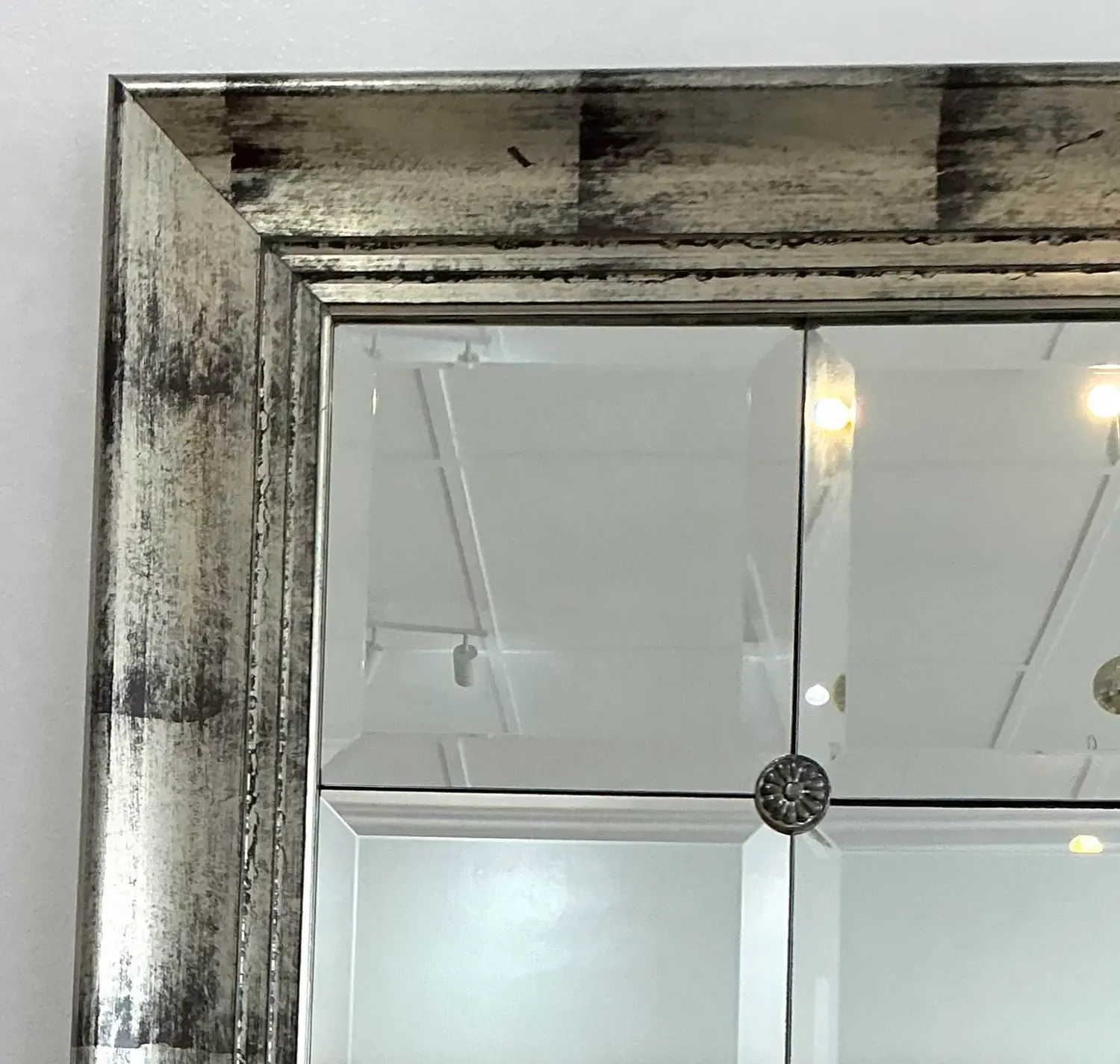 Vintage Monumental Sliver Leaf Floor Mirror — additional photo 2