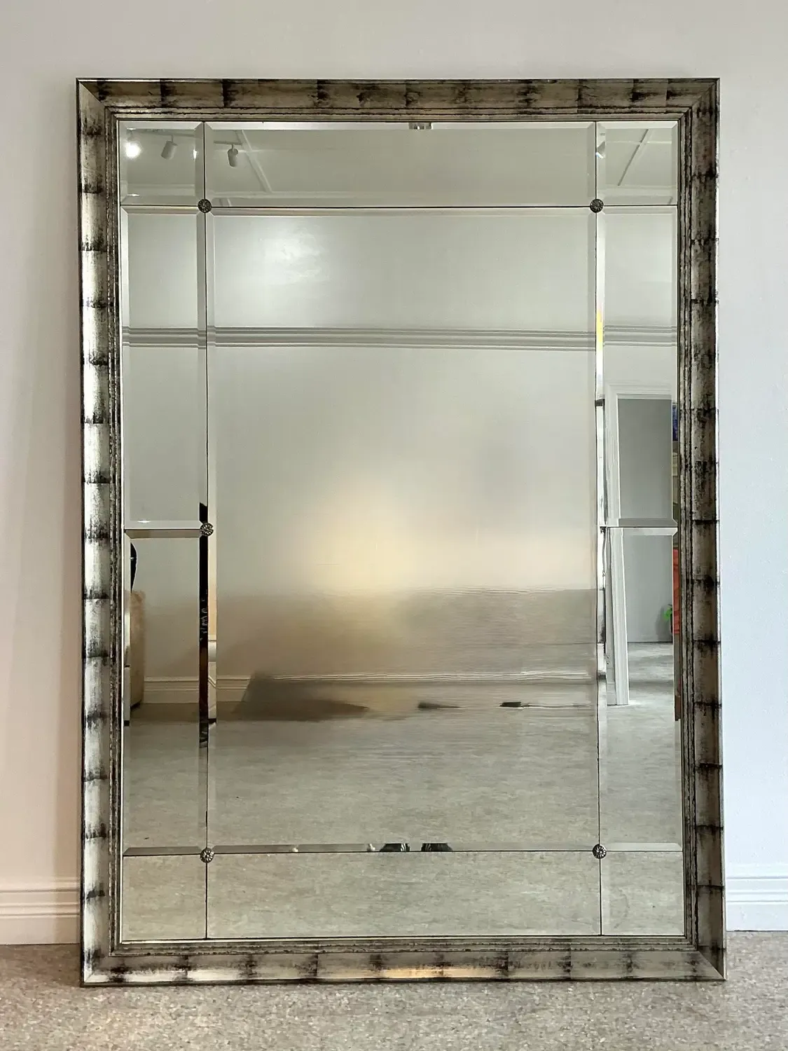 Vintage Monumental Sliver Leaf Floor Mirror — additional photo 3