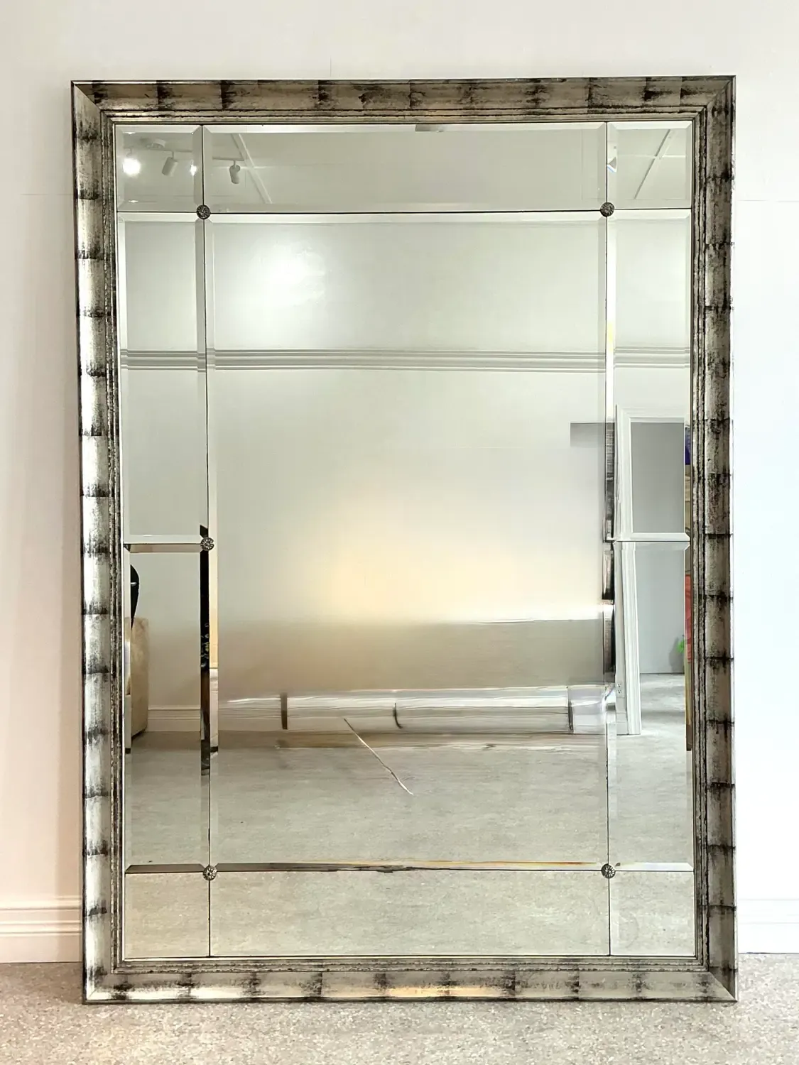 Vintage Monumental Sliver Leaf Floor Mirror — additional photo 4