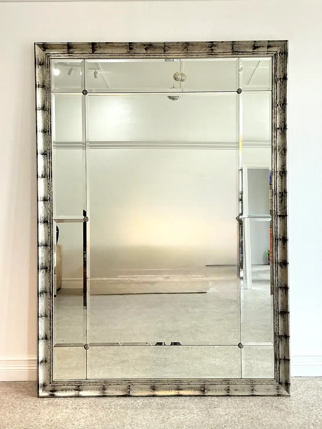 Vintage Monumental Sliver Leaf Floor Mirror — additional photo 7