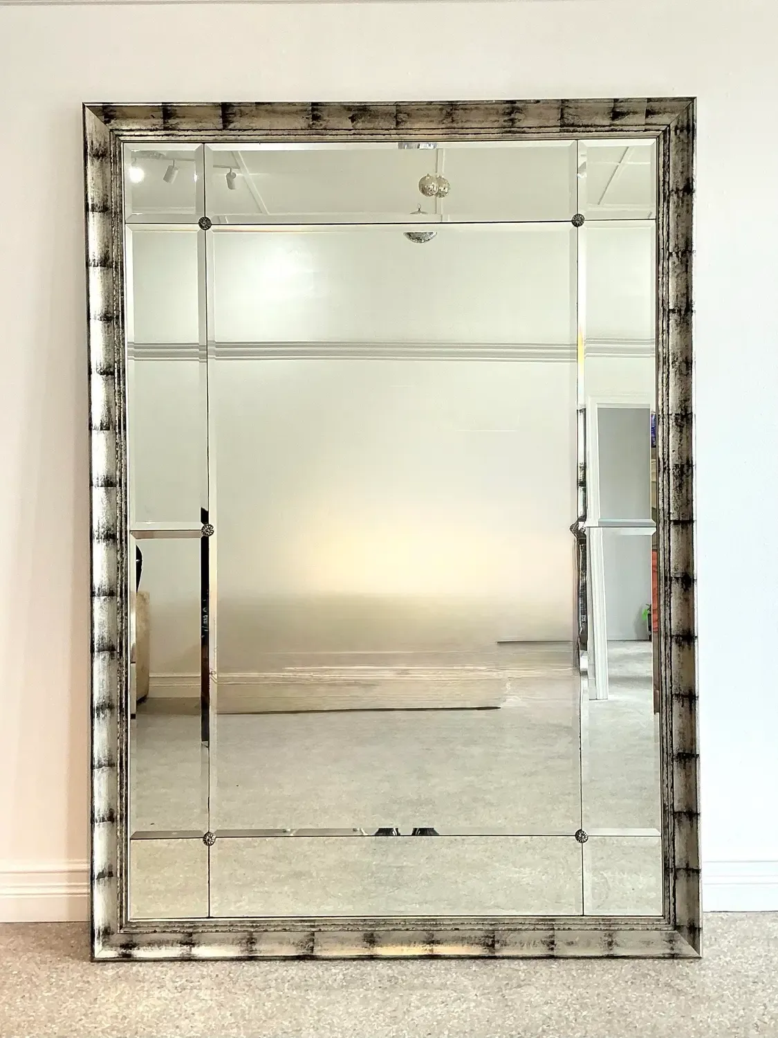 Vintage Monumental Sliver Leaf Floor Mirror — additional photo 8