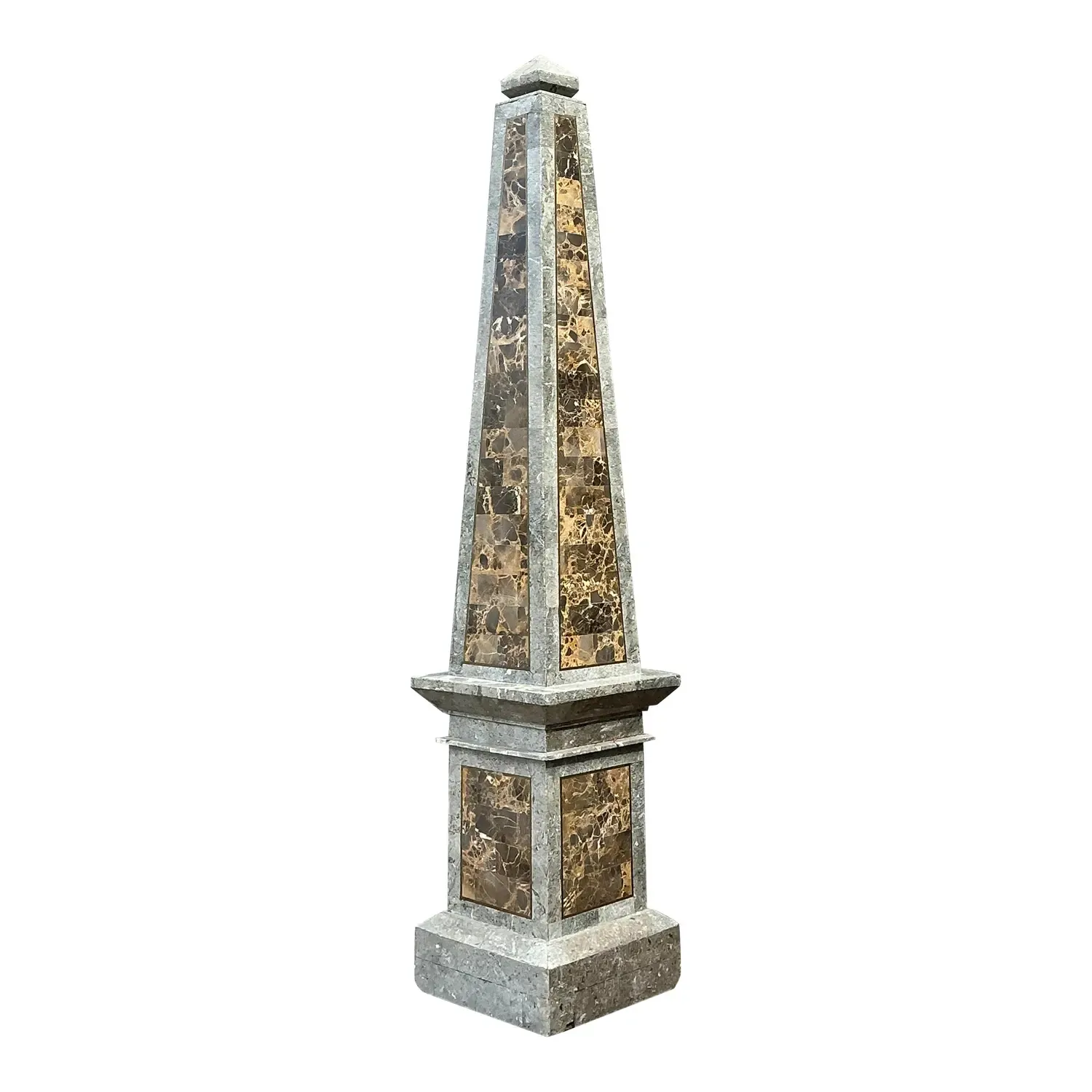 Vintage Monumental Tessellated Stone Obelisk
